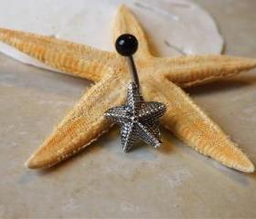 Starfish Belly Button Jewelry With Black Ball Belly Ring
